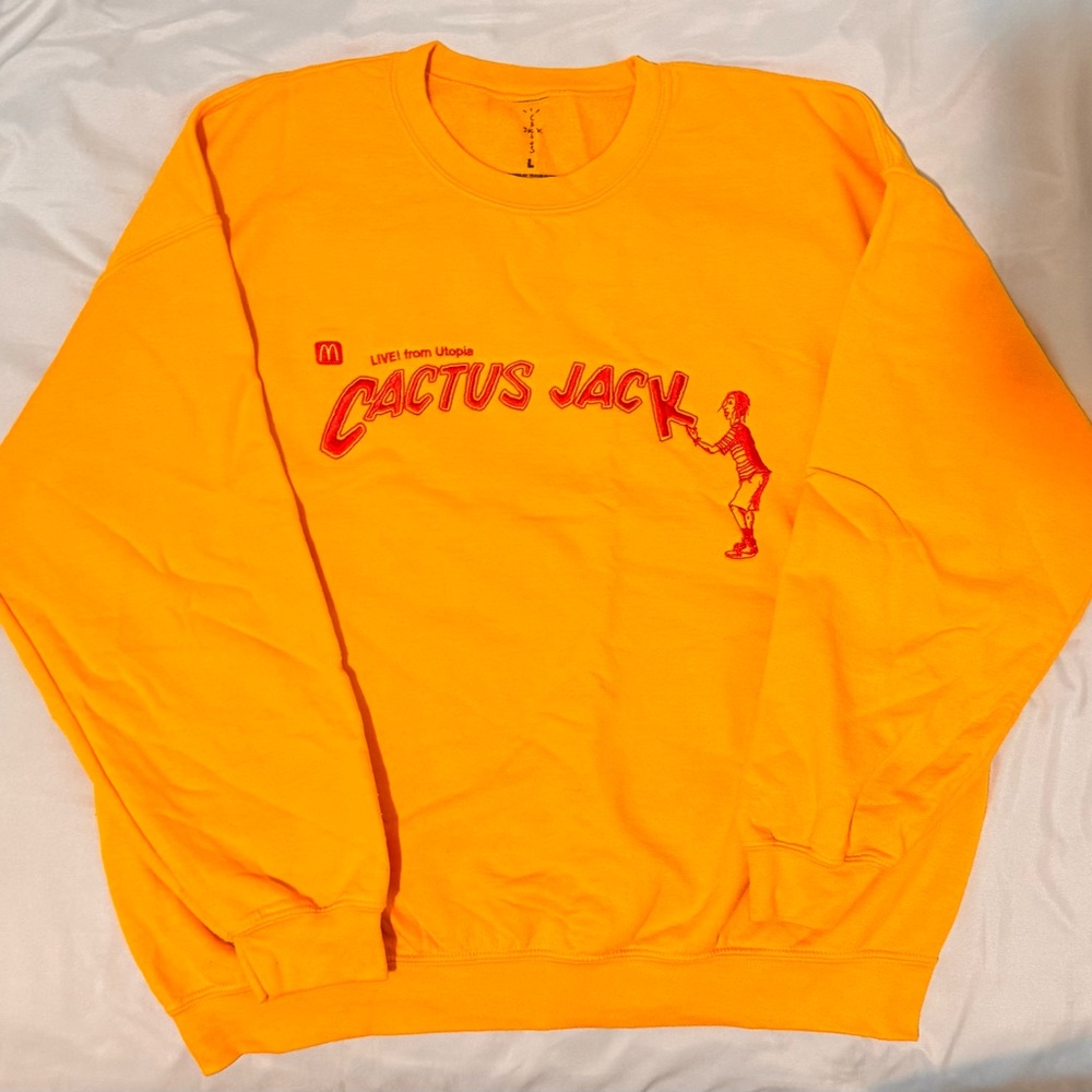 Travis Scott X McDonald’s Cactus Jack Spelling Crew Neck Yellow